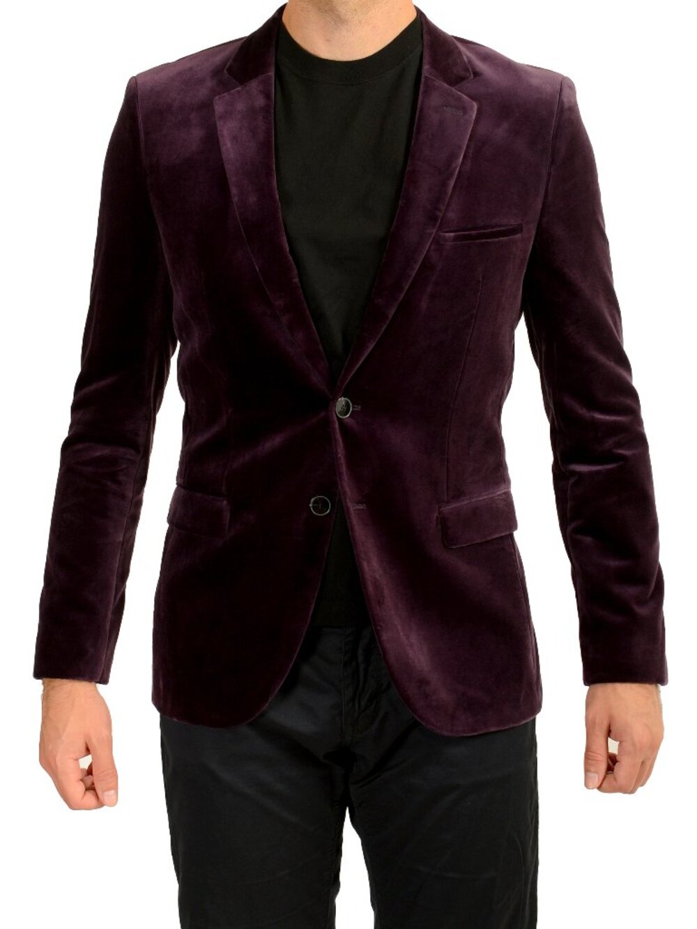 Hugo Boss Men's "Arti232" Plum Purple Velour Sport Coat Blazer US 40S IT 50S